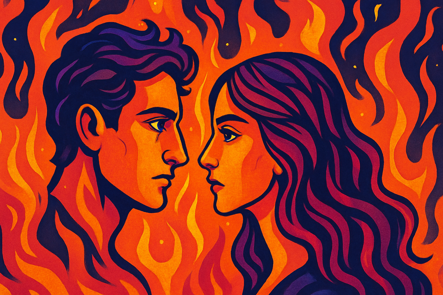 Regard intense entre flammes jumelles : l’instant où tout bascule