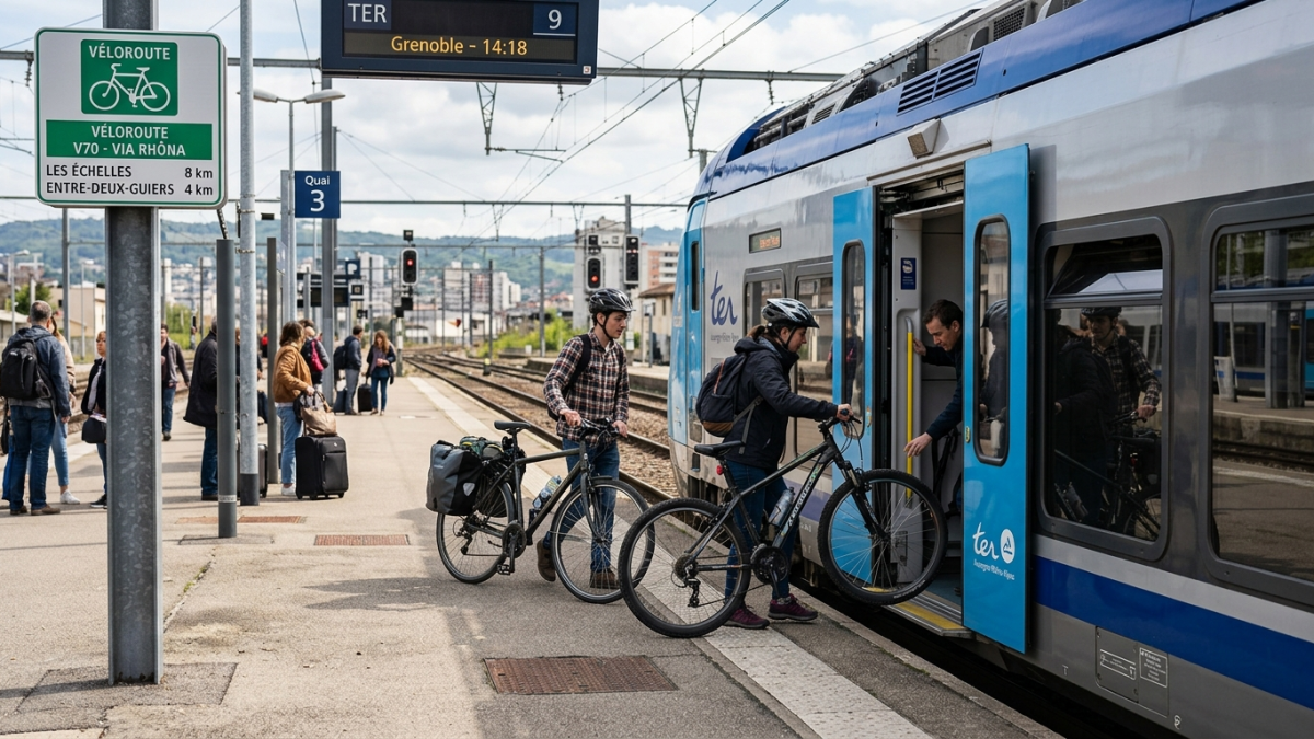 Accès ferroviaire et vélo pour un voyage écologique sans voiture