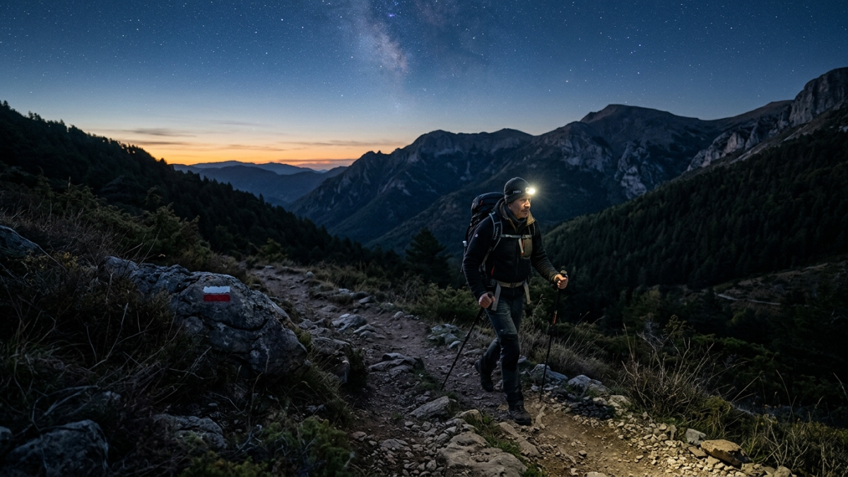 Randonnée nocturne sous les étoiles sur un GR en France