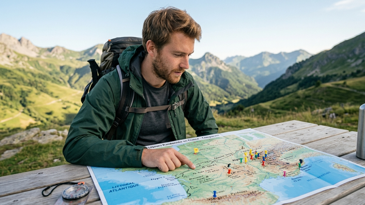 comparer les offres de séjour randonnée tout compris sur une carte de France